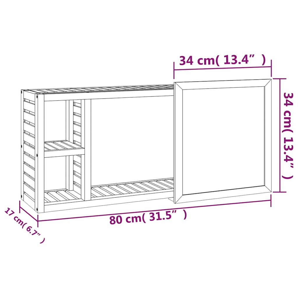 Mirror Cabinet 80x17x34 cm Solid Wood Walnut