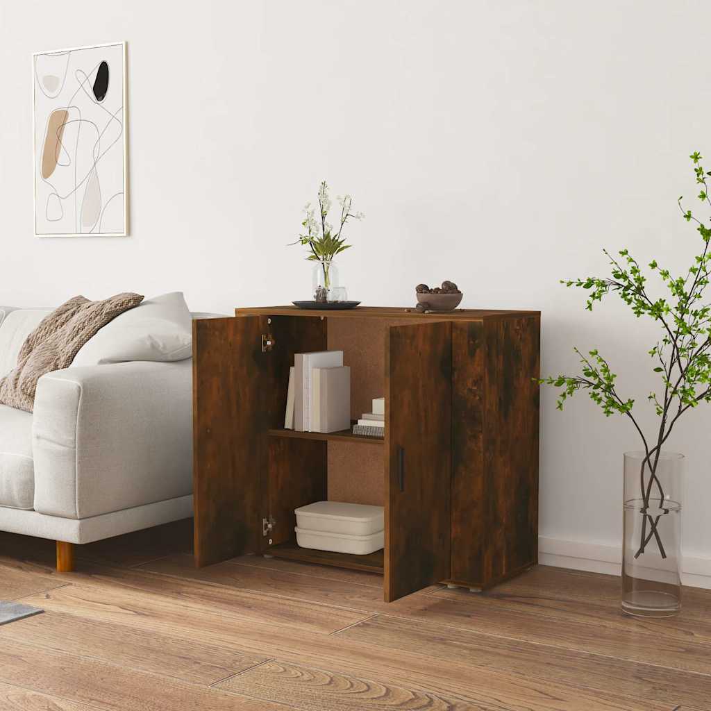 Sideboard Smoked Oak 80x33x70 cm Engineered Wood