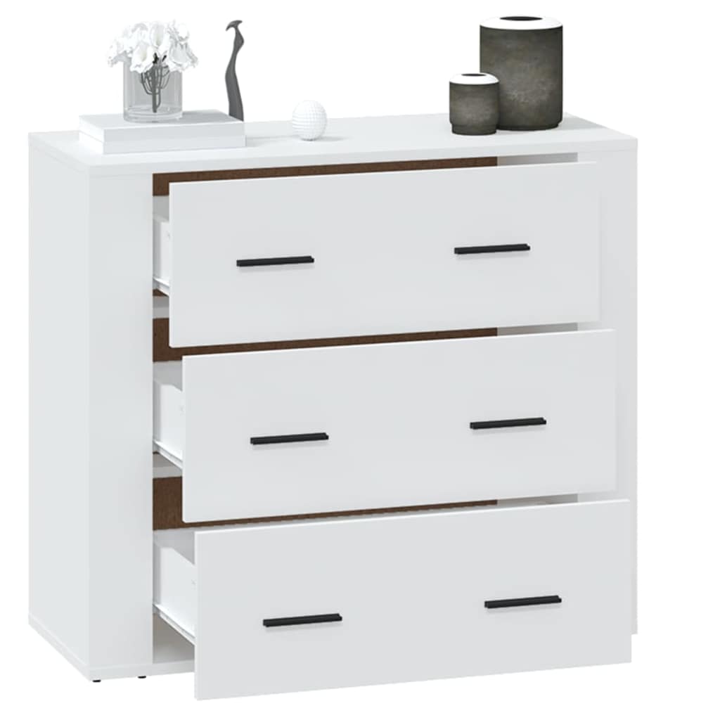 Sideboard White 80x33x70 cm Engineered Wood