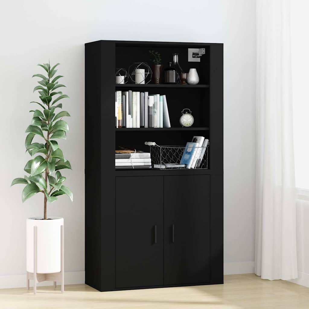 Wall Cabinet Black 80x33x80 cm Engineered Wood
