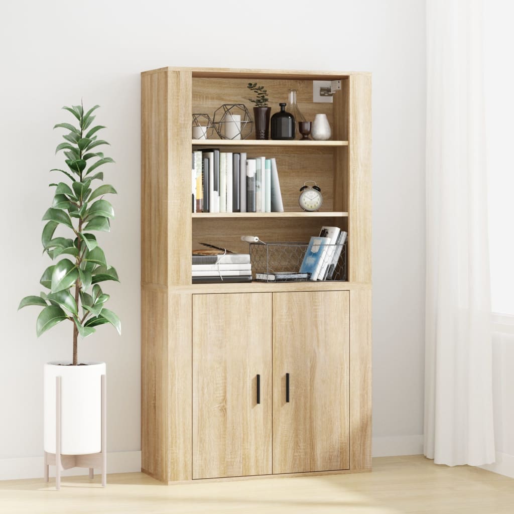 vidaXL Wall Cabinet Sonoma Oak 80x33x80 cm Engineered Wood