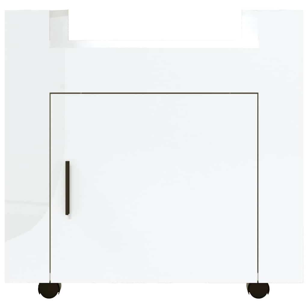 Desk Trolley High Gloss White 60x45x60 cm Engineered Wood