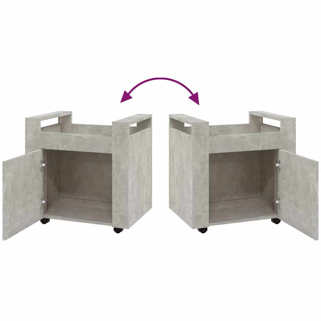 Desk Trolley Concrete Grey 60x45x60 cm Engineered Wood