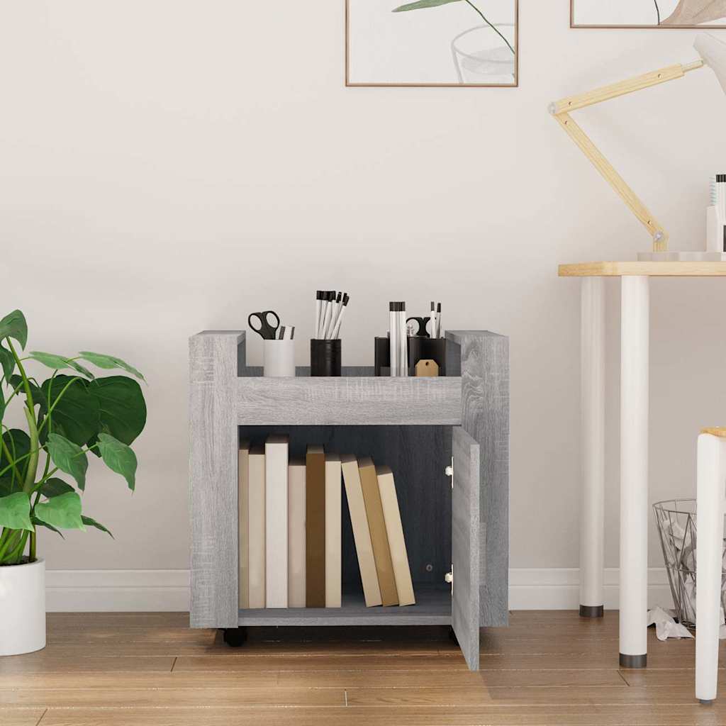 Desk Trolley Grey Sonoma 60x45x60 cm Engineered Wood