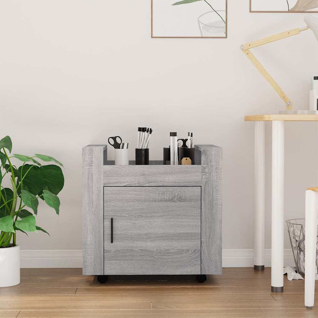 Desk Trolley Grey Sonoma 60x45x60 cm Engineered Wood