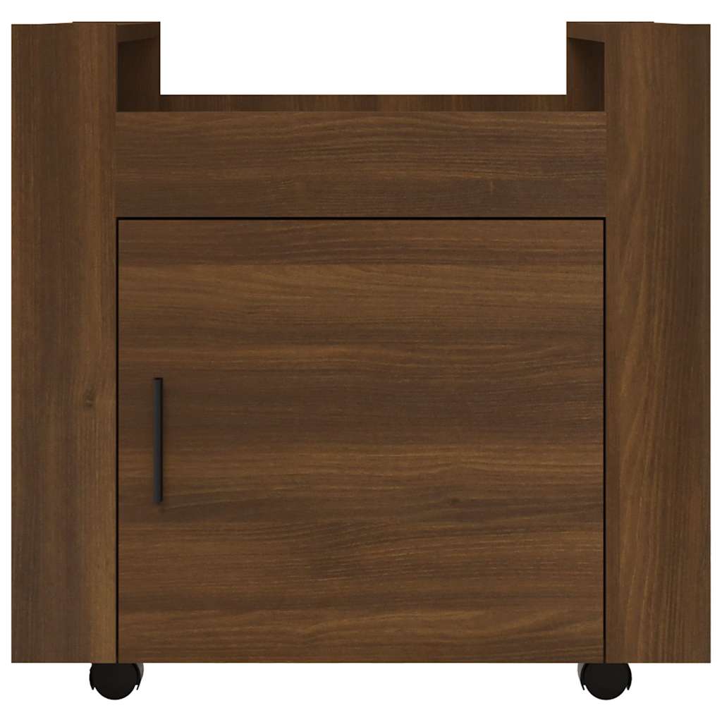 Desk Trolley Brown Oak 60x45x60 cm Engineered Wood