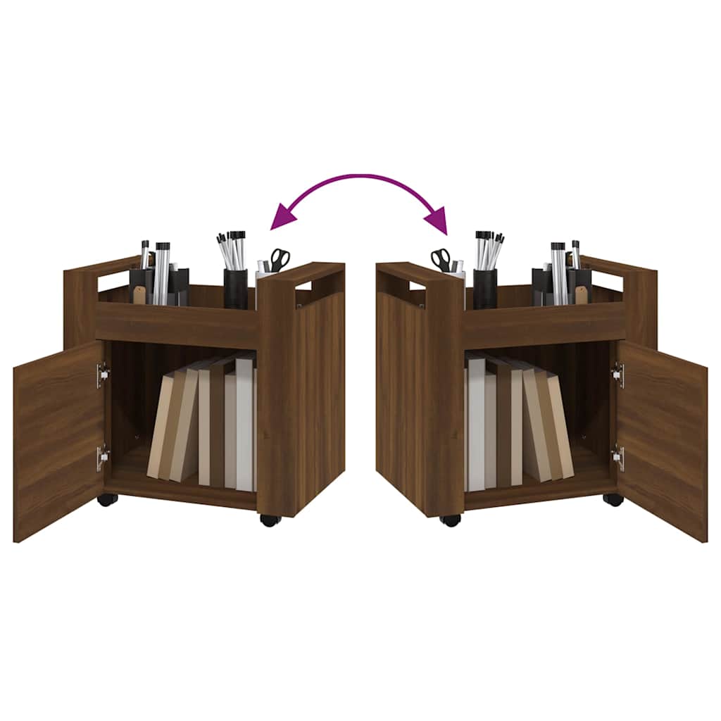 Desk Trolley Brown Oak 60x45x60 cm Engineered Wood