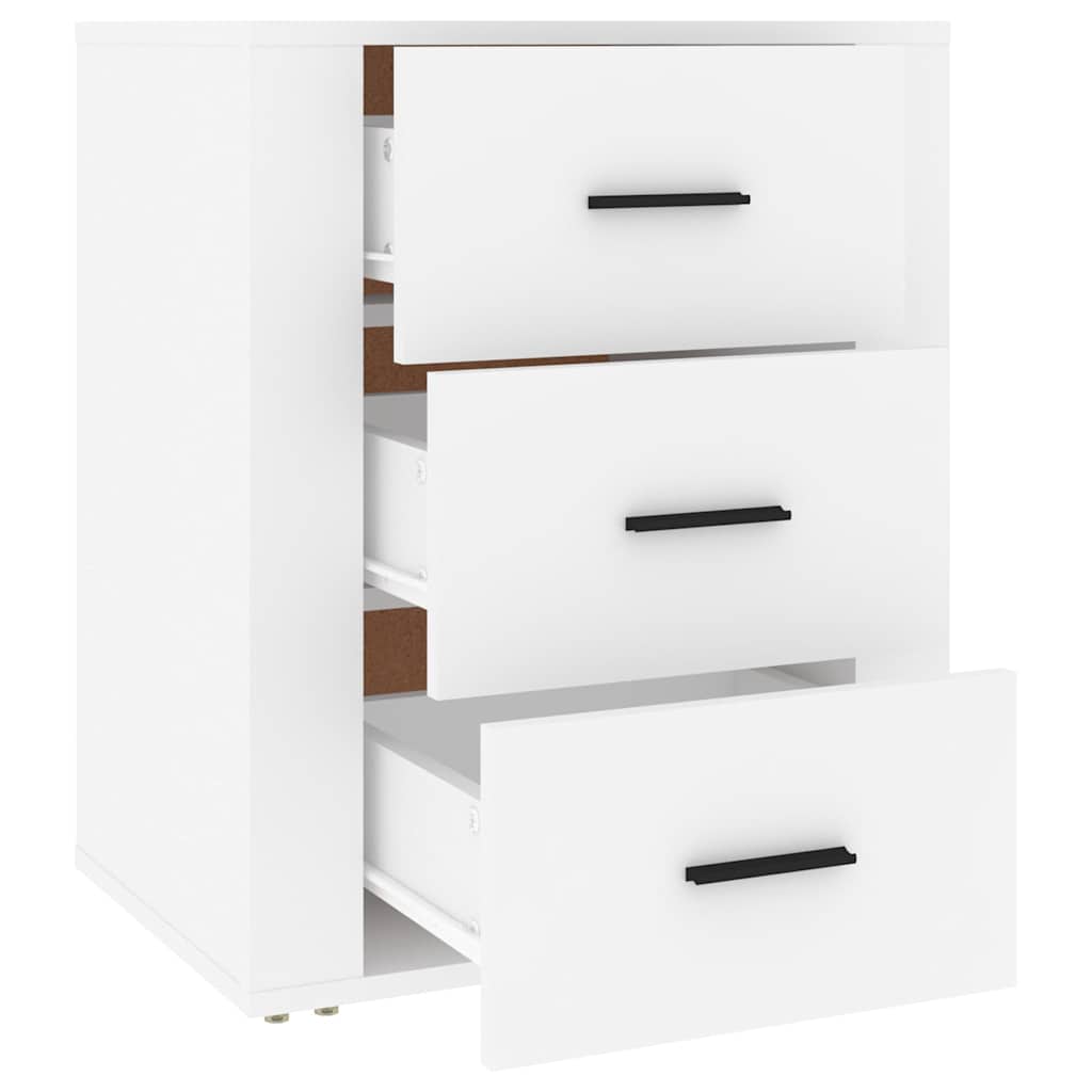 Bedside Cabinet White 50x36x60 cm Engineered Wood