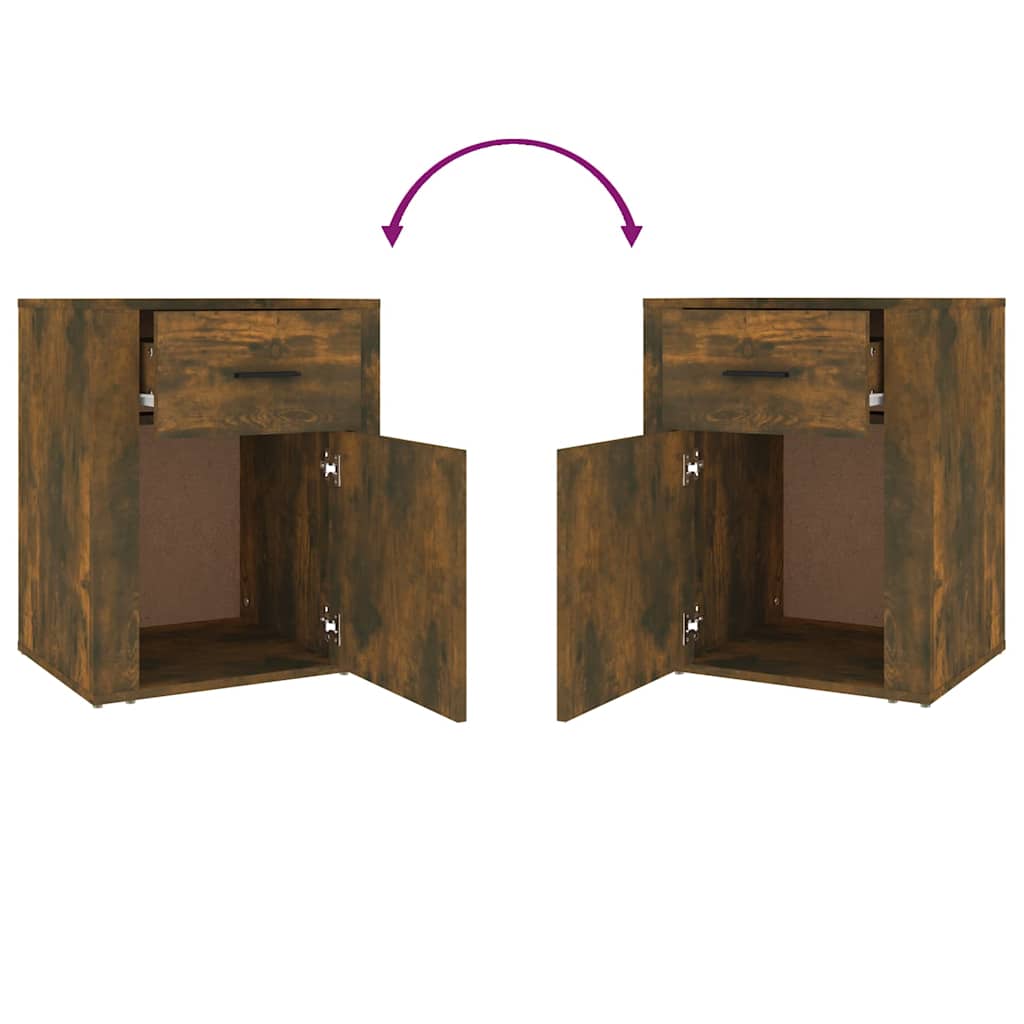Bedside Cabinet Smoked Oak 50x36x60 cm Engineered Wood