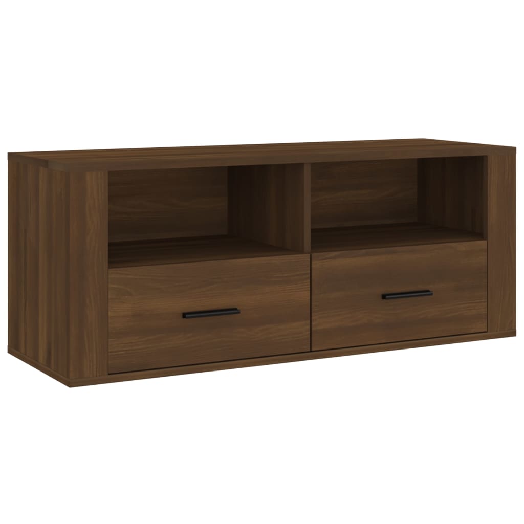 vidaXL TV Cabinet Brown Oak 100x35x40 cm Engineered Wood