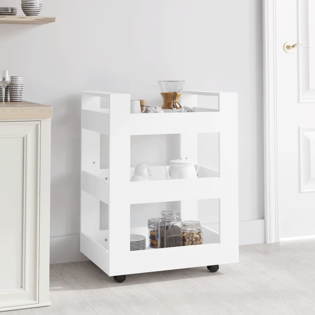 vidaXL Kitchen Trolley White 60x45x80 cm Engineered Wood