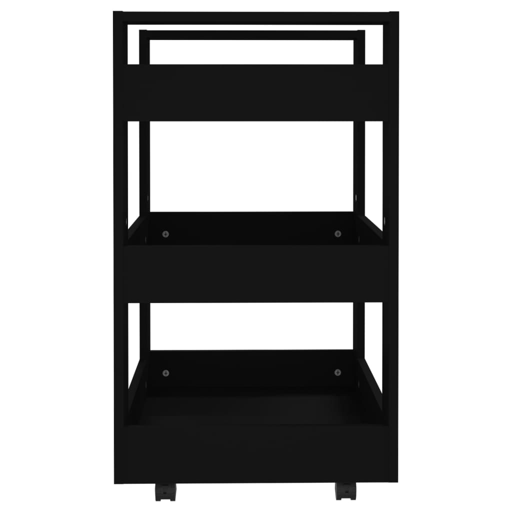 vidaXL Kitchen Trolley Black 60x45x80 cm Engineered Wood