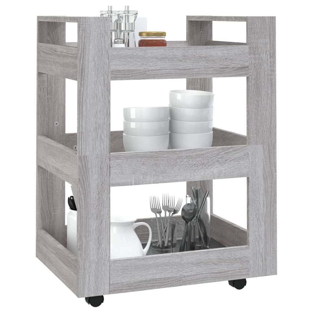 vidaXL Kitchen Trolley Grey Sonoma 60x45x80 cm Engineered Wood