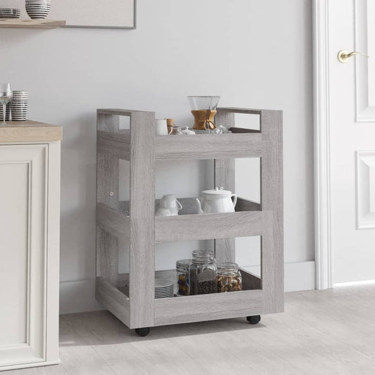 vidaXL Kitchen Trolley Grey Sonoma 60x45x80 cm Engineered Wood