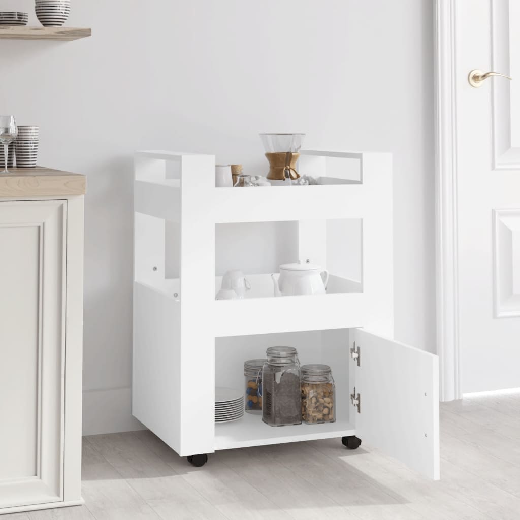 vidaXL Kitchen Trolley White 60x45x80 cm Engineered Wood