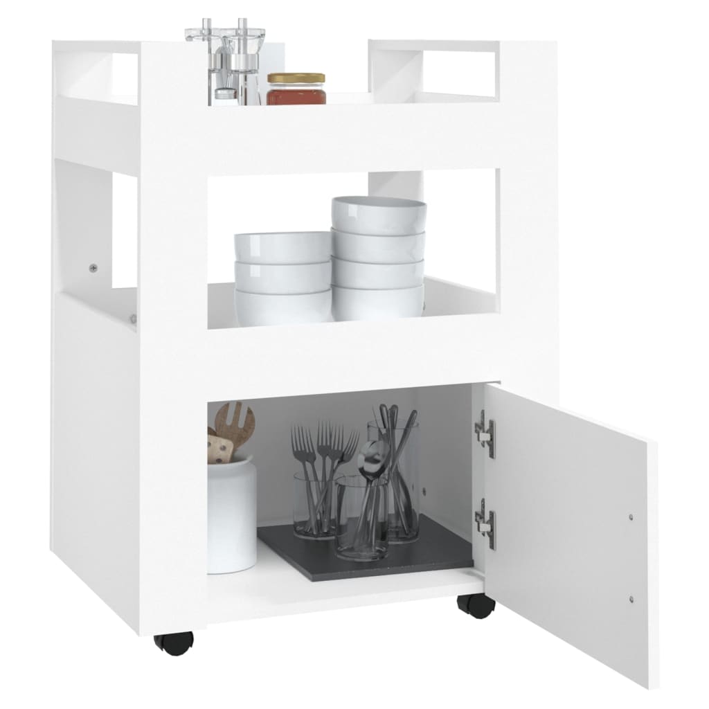 vidaXL Kitchen Trolley White 60x45x80 cm Engineered Wood