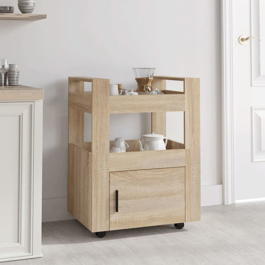 vidaXL Kitchen Trolley Sonoma Oak 60x45x80 cm Engineered Wood