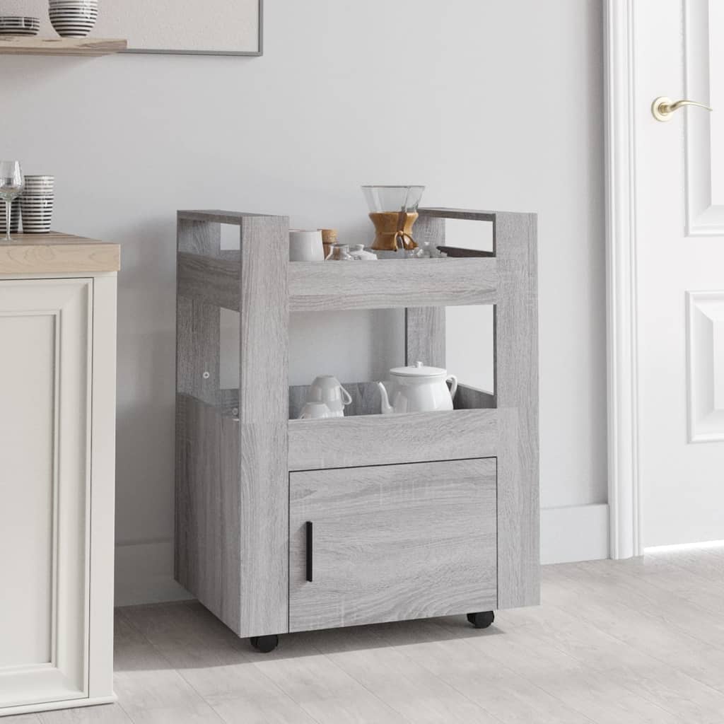 vidaXL Kitchen Trolley Grey Sonoma 60x45x80 cm Engineered Wood