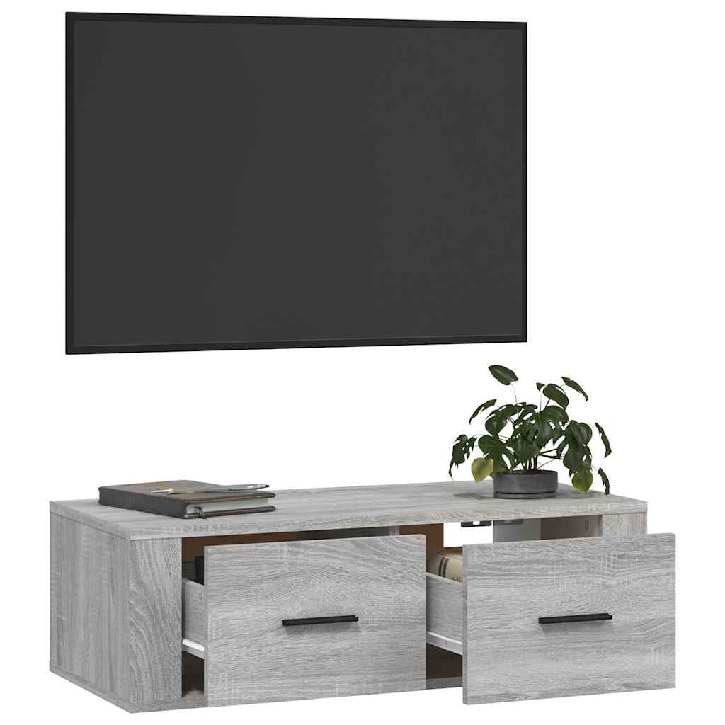 Hanging TV Cabinet Grey Sonoma 80x36x25 cm Engineered Wood