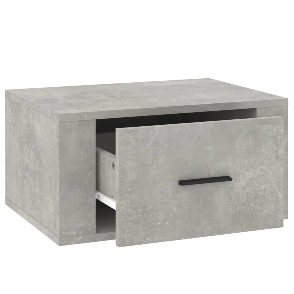 vidaXL Wall-mounted Bedside Cabinet Concrete Grey 50x36x25 cm