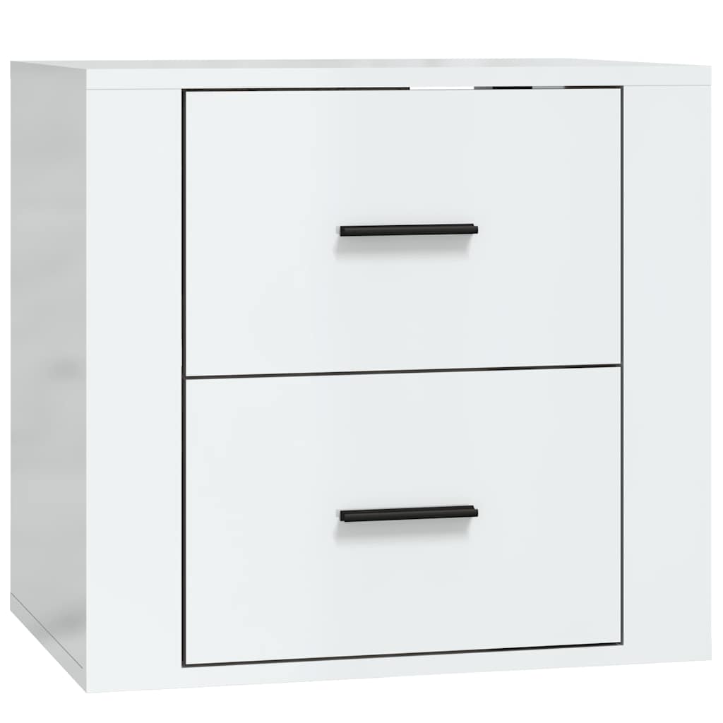 Wall-mounted Bedside Cabinet High Gloss White 50x36x47 cm