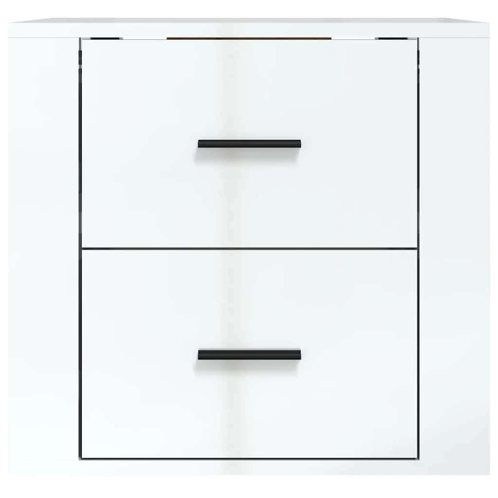 Wall-mounted Bedside Cabinet High Gloss White 50x36x47 cm