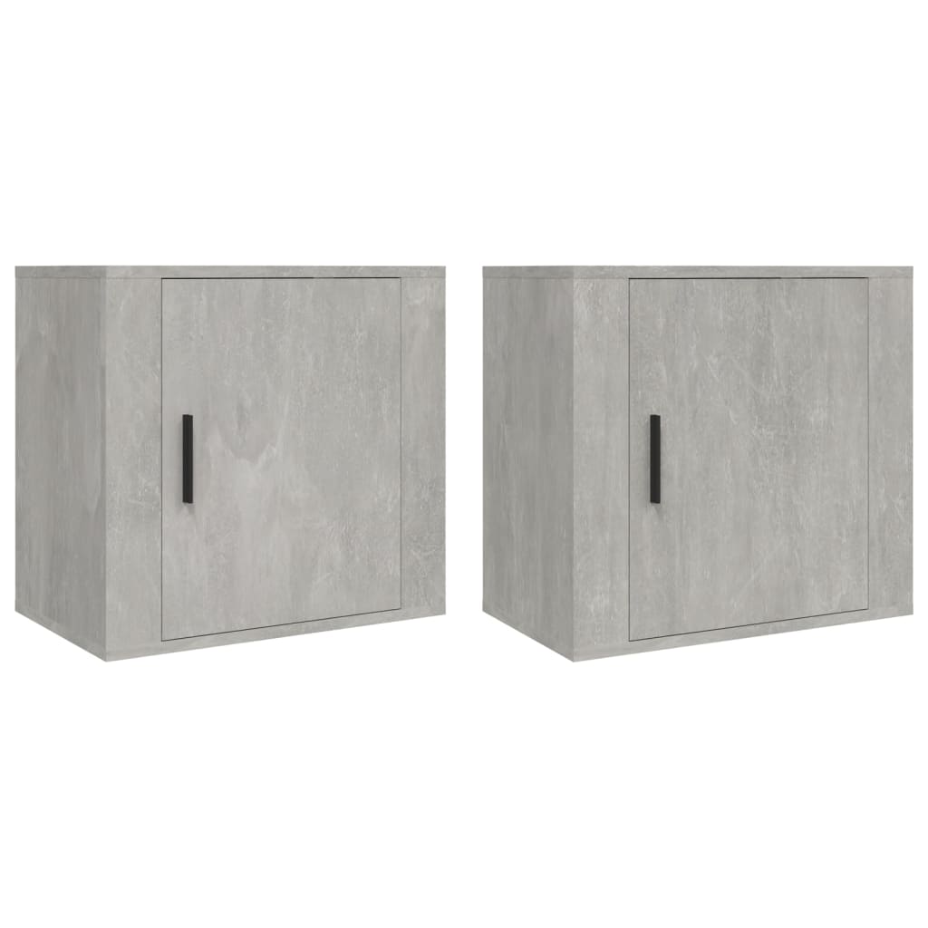 vidaXL Wall-mounted Bedside Cabinets 2 pcs Concrete Grey 50x30x47 cm