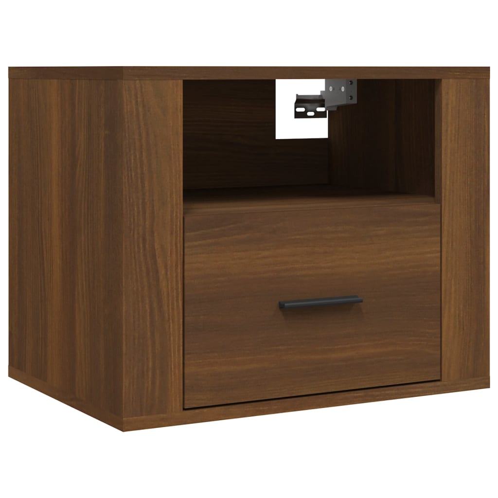 vidaXL Wall-mounted Bedside Cabinets 2 pcs Brown Oak 50x36x40 cm