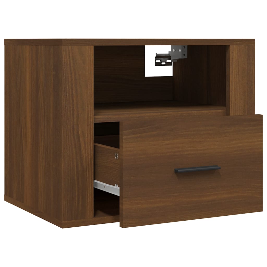 vidaXL Wall-mounted Bedside Cabinets 2 pcs Brown Oak 50x36x40 cm