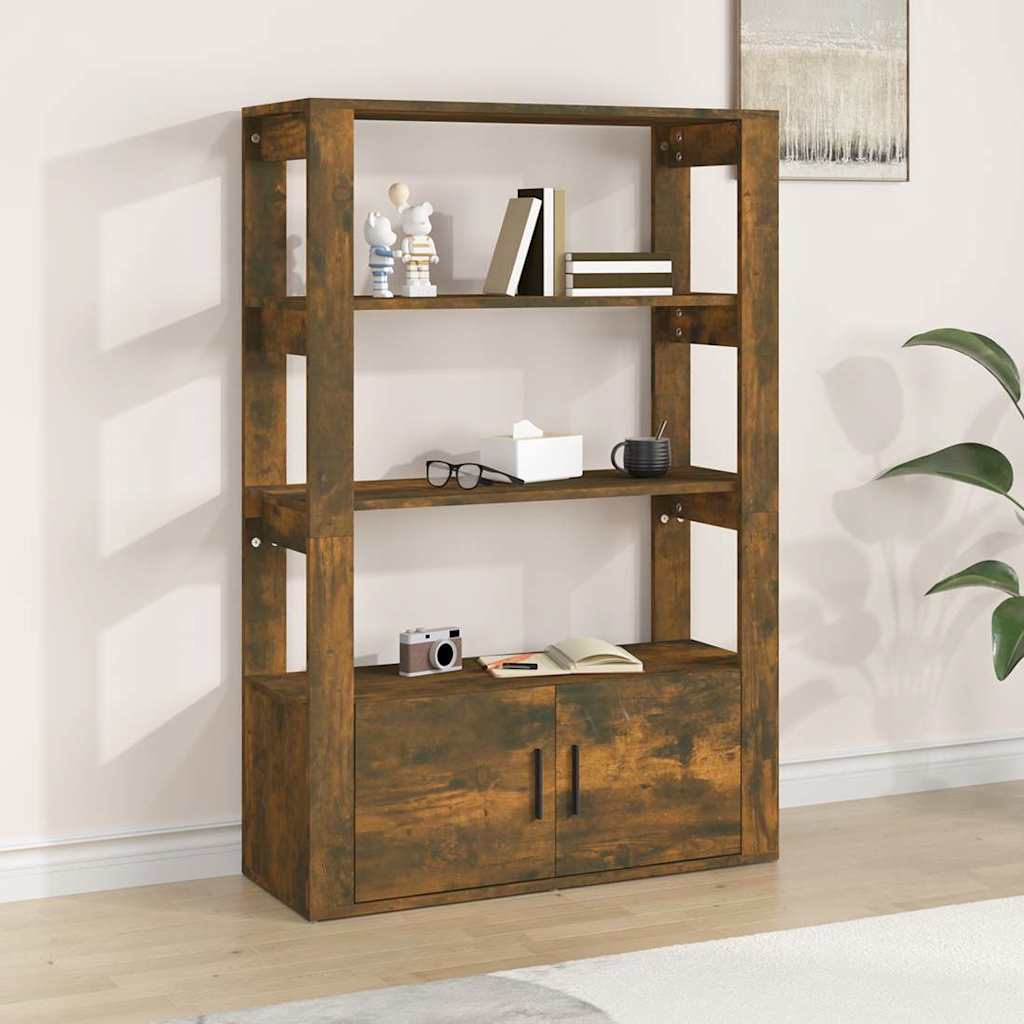 Sideboard Smoked Oak 80x30x119,5 cm Engineered Wood