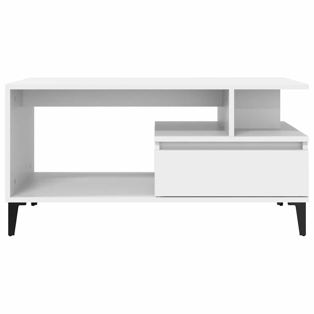 Coffee Table White 90x49x45 cm Engineered Wood