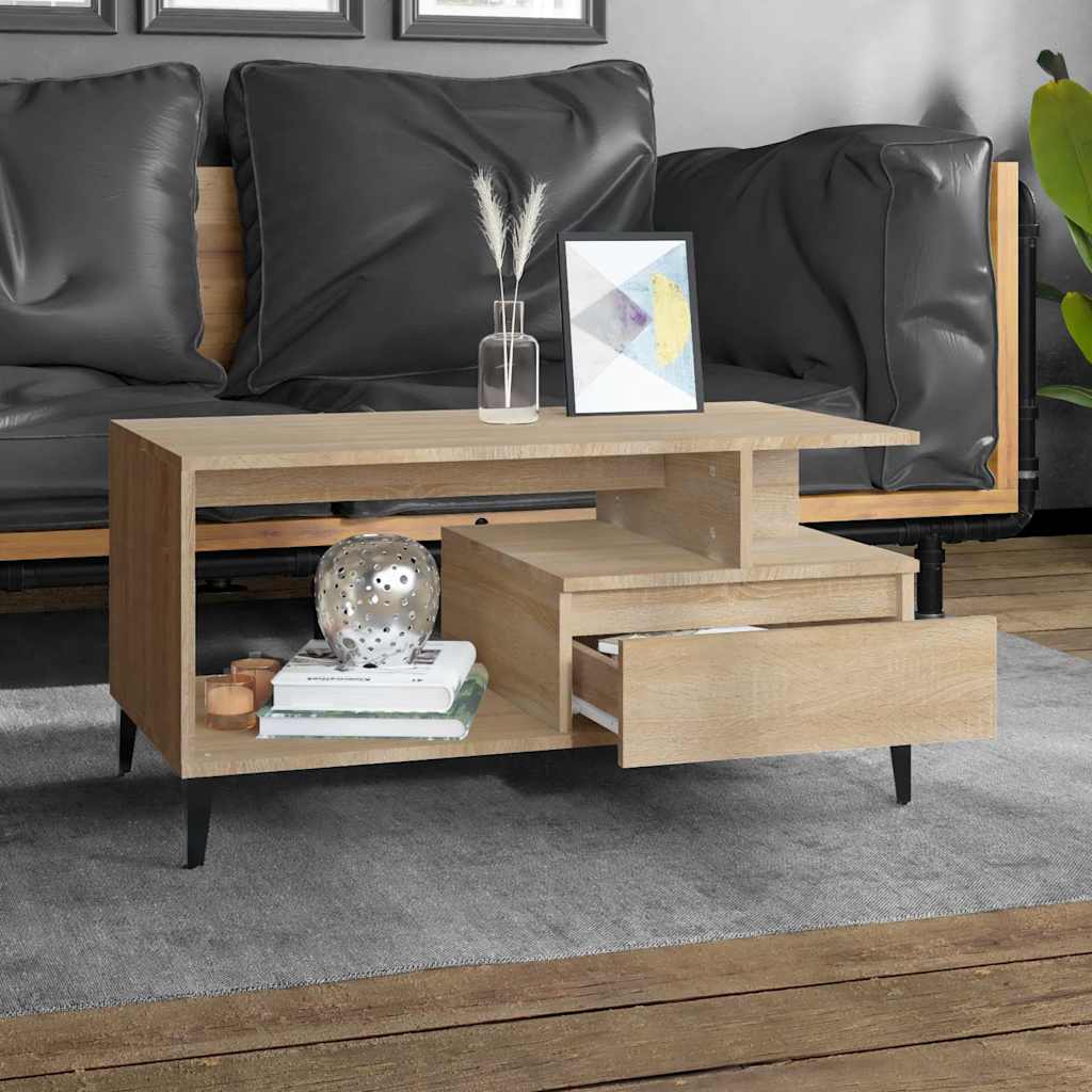 Coffee Table Sonoma Oak 90x49x45 cm Engineered Wood