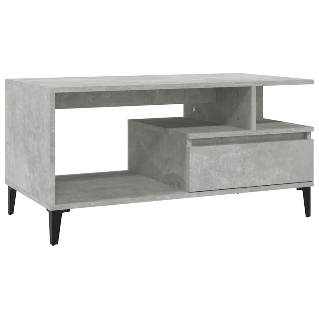 Coffee Table Concrete Grey 90x49x45 cm Engineered Wood