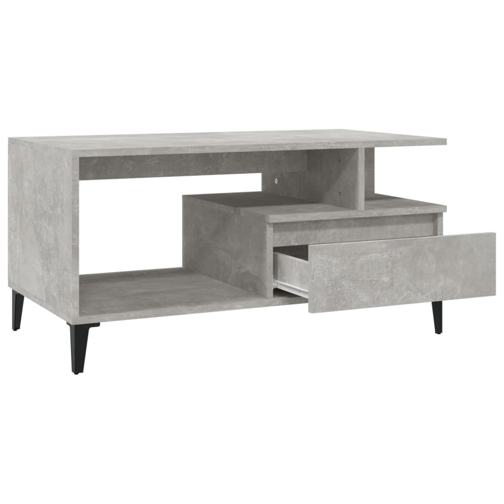 Coffee Table Concrete Grey 90x49x45 cm Engineered Wood