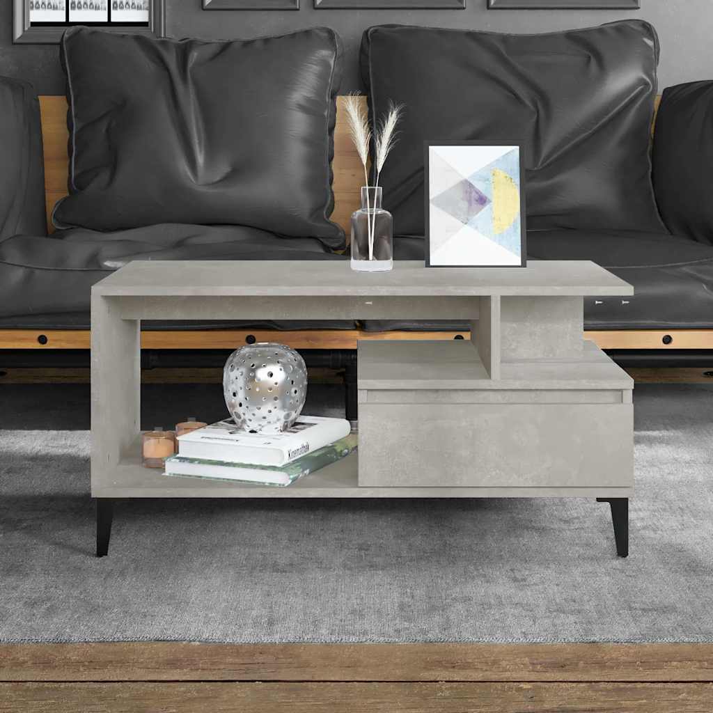 Coffee Table Concrete Grey 90x49x45 cm Engineered Wood