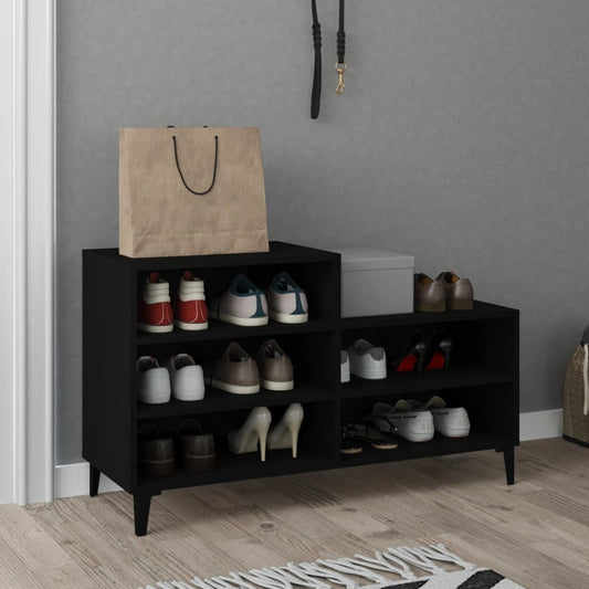 vidaXL Shoe Cabinet Black 102x36x60 cm Engineered Wood