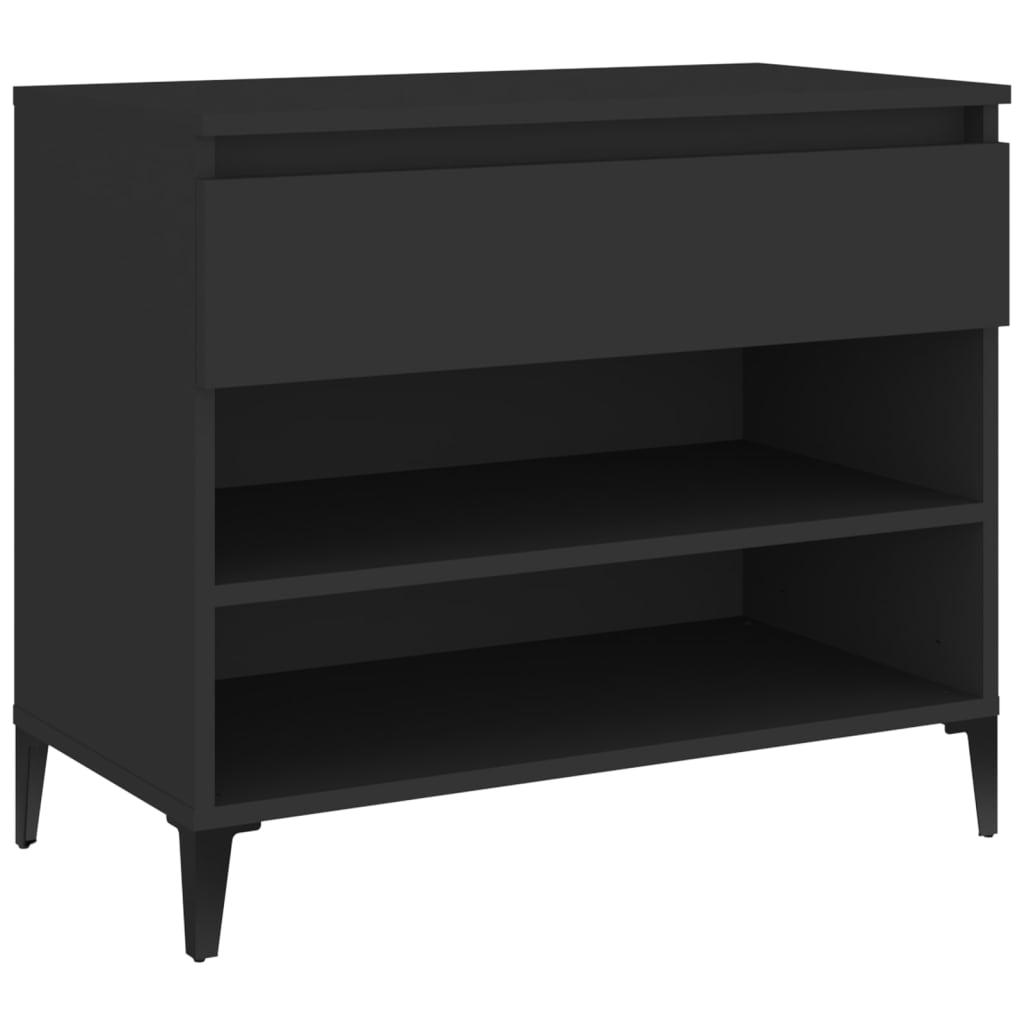 vidaXL Shoe Cabinet Black 70x36x60 cm Engineered Wood