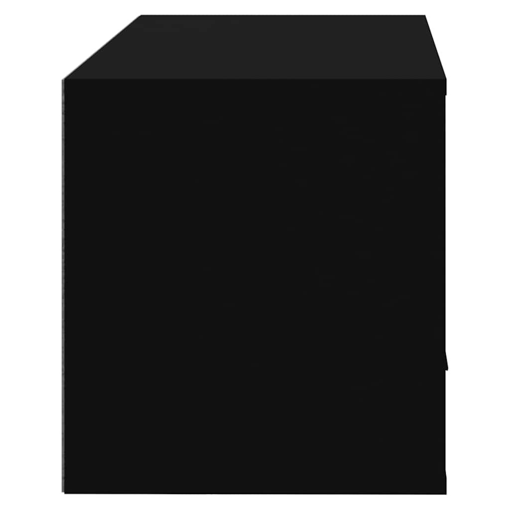Wall-mounted Shoe Cabinet | Black | Engineered wood | Medium