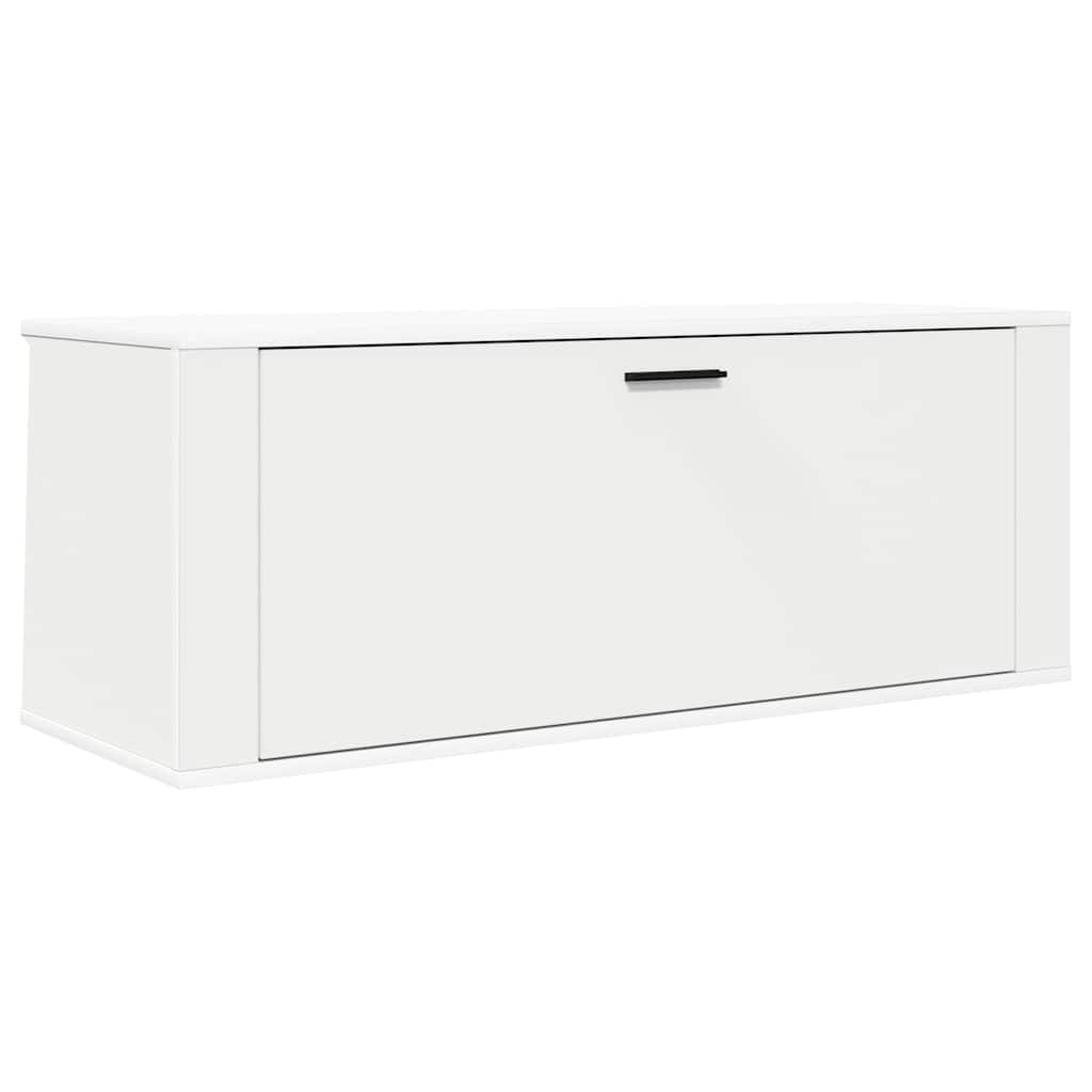 Wall Shoe Cabinet White 100x35x38 cm Engineered Wood