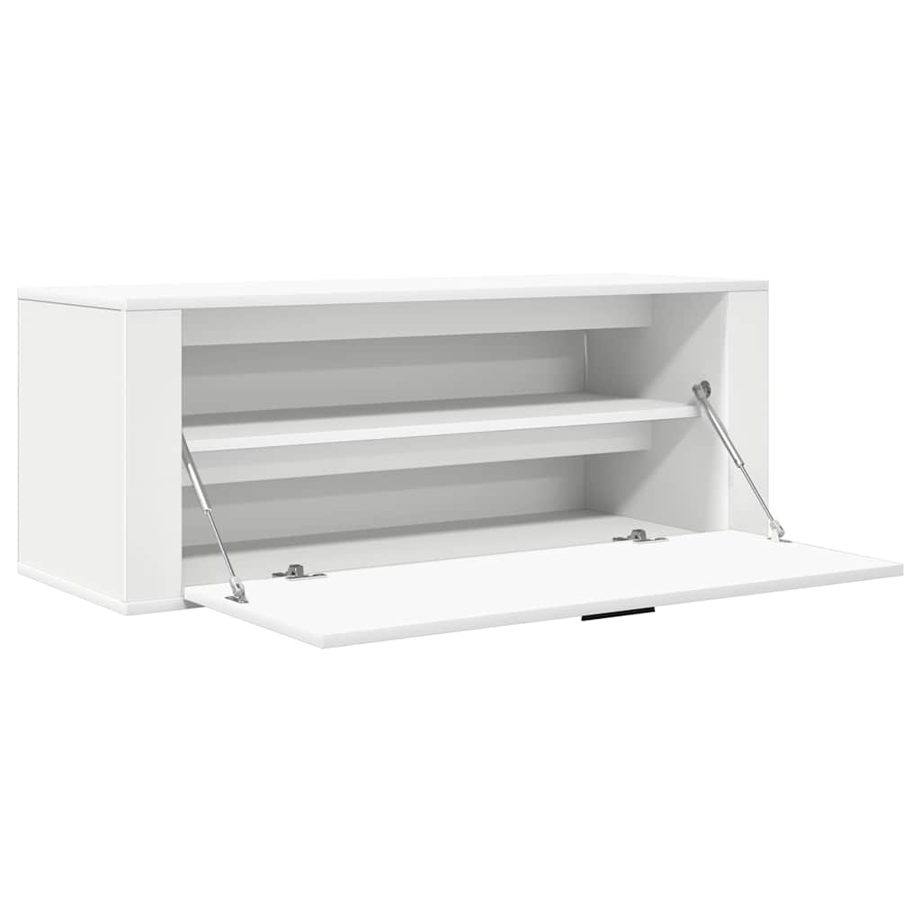 Wall Shoe Cabinet White 100x35x38 cm Engineered Wood