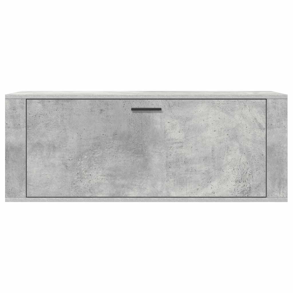 Wall Shoe Cabinet Concrete Grey 100x35x38 cm Engineered Wood