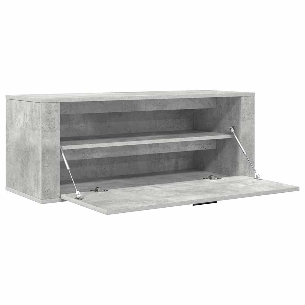 Wall Shoe Cabinet Concrete Grey 100x35x38 cm Engineered Wood