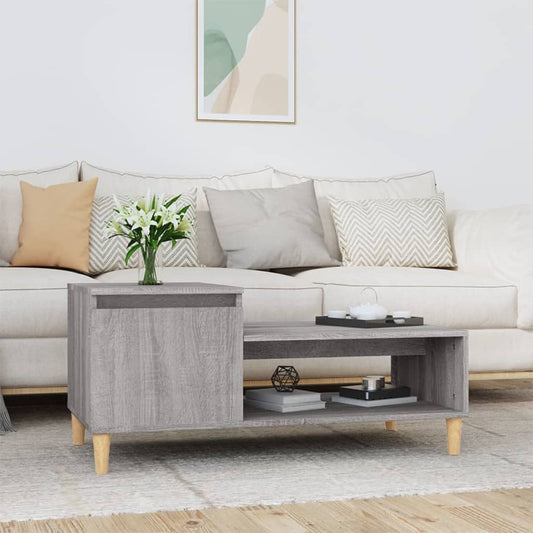 vidaXL Coffee Table Grey Sonoma 100x50x45 cm Engineered Wood