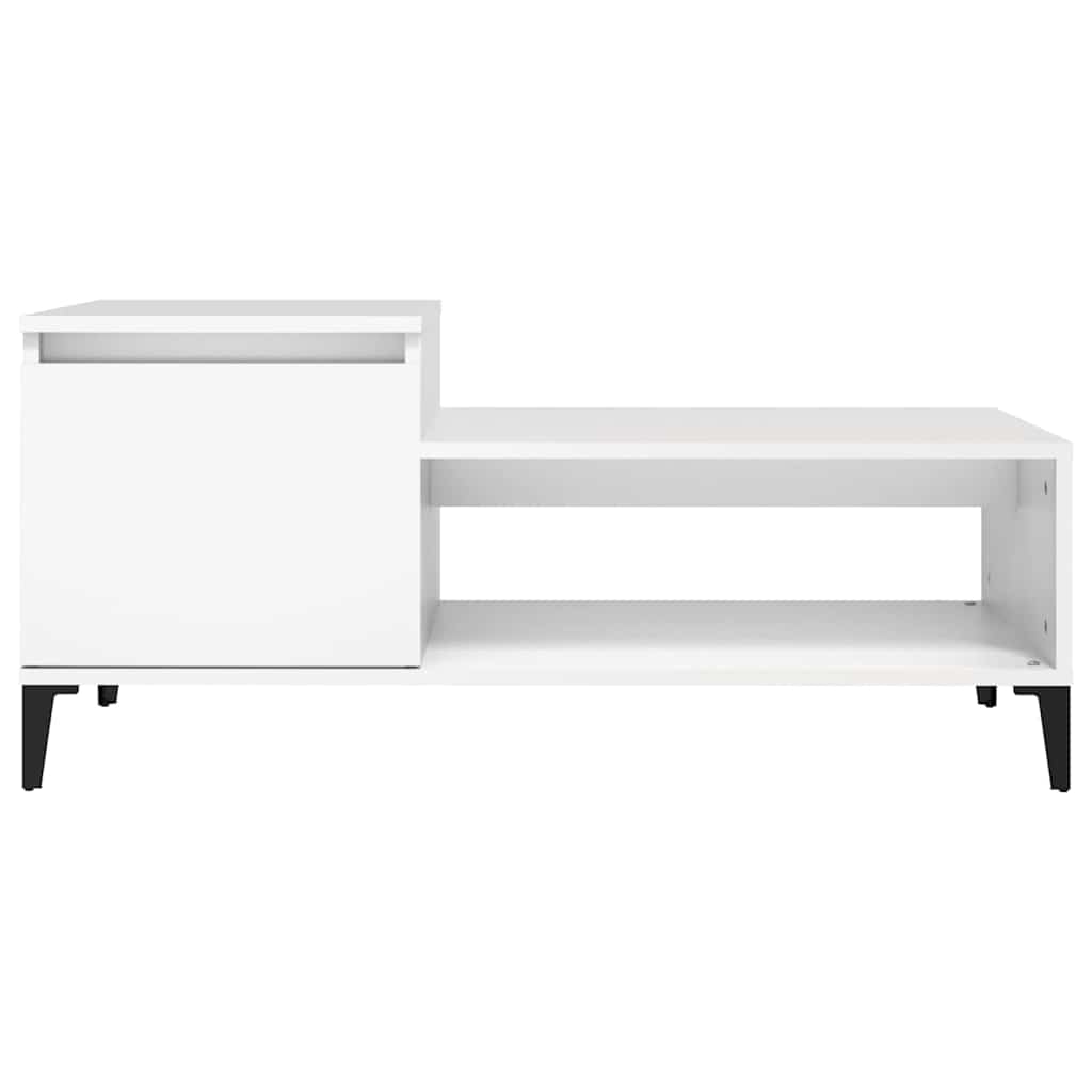 Coffee Table White 100x50x45 cm Engineered Wood