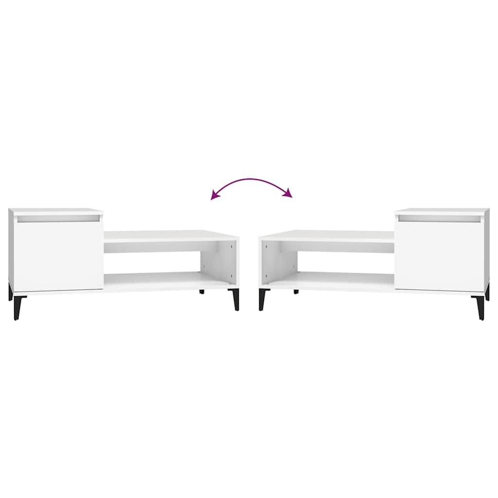 Coffee Table White 100x50x45 cm Engineered Wood