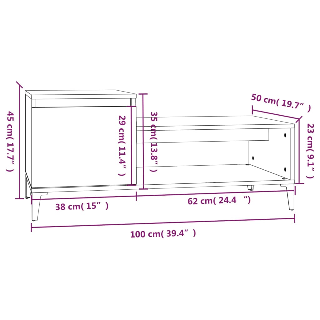 Coffee Table | Black | Engineered wood, Metal | Medium | Coffee Table