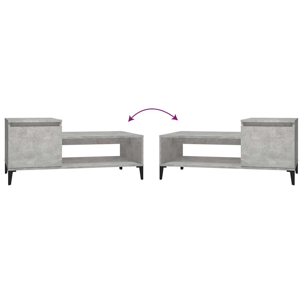Coffee Table Concrete Grey 100x50x45 cm Engineered Wood