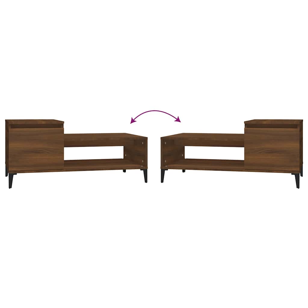 Coffee Table Brown Oak 100x50x45 cm Engineered Wood
