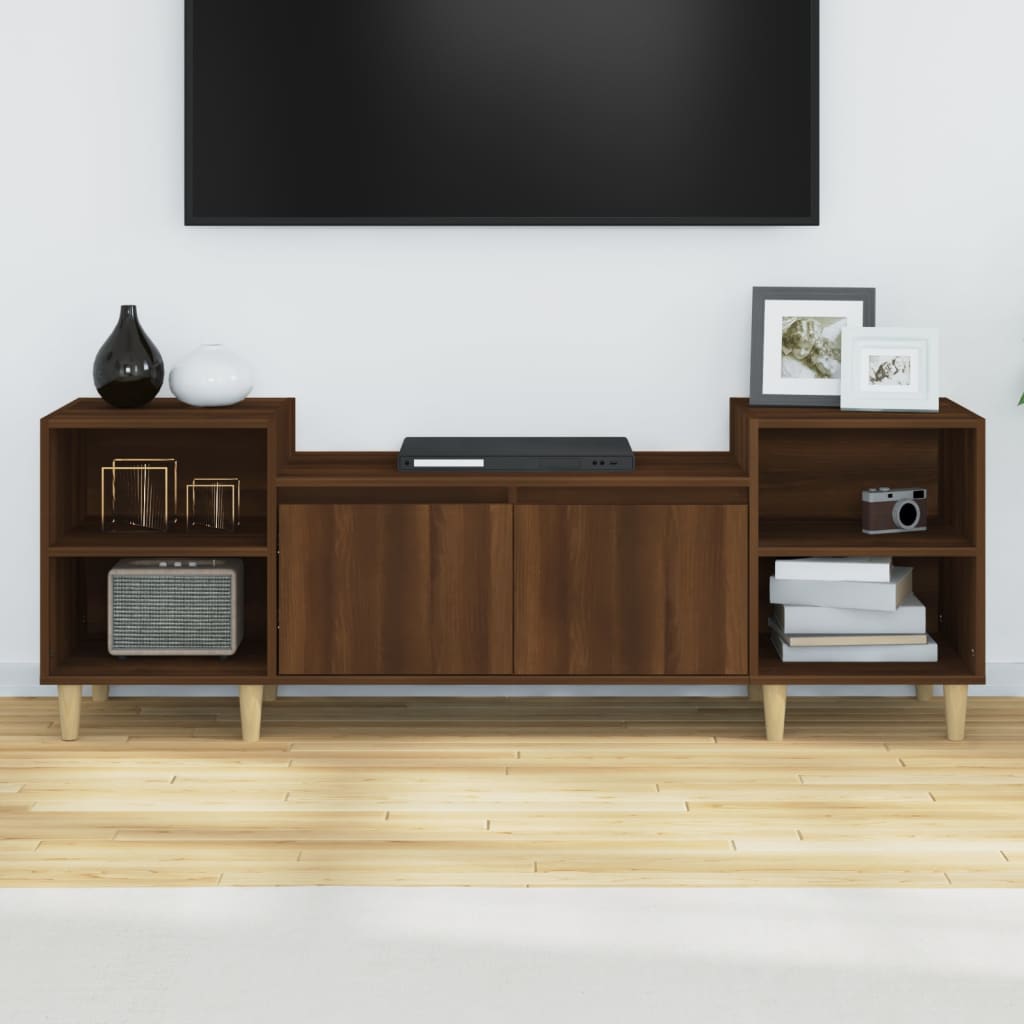 vidaXL TV Cabinet Brown Oak 160x35x55 cm Engineered Wood