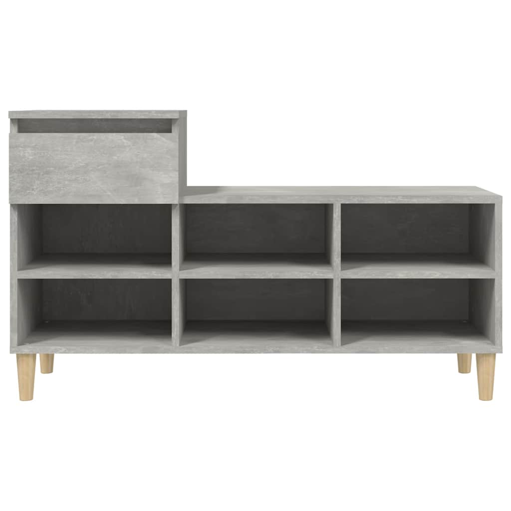 Shoe Cabinet Concrete Grey 102x36x60 cm Engineered Wood